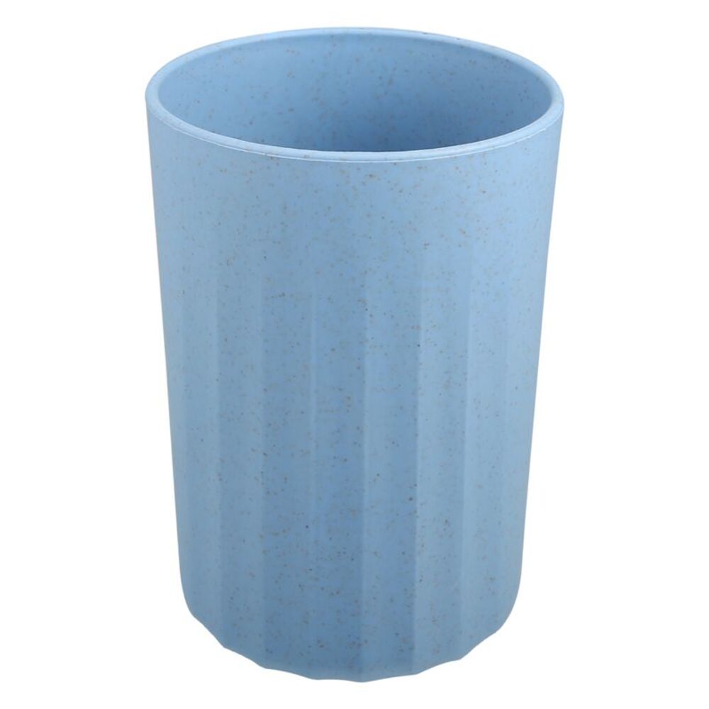 Bathroom Smooth Lines Wheat Straw Toothpaste Tumbler Blue 4.09''x2.80''